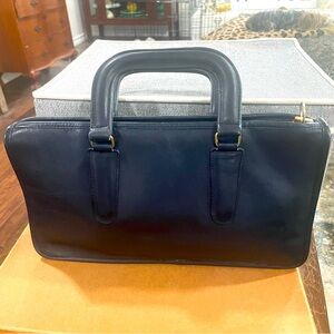 Vintage Coach Slim Satchel Compact Made in NYC Navy